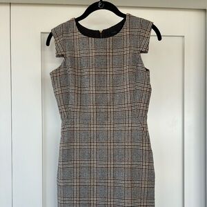 J Crew Plaid Wool Sheath Dress 0P